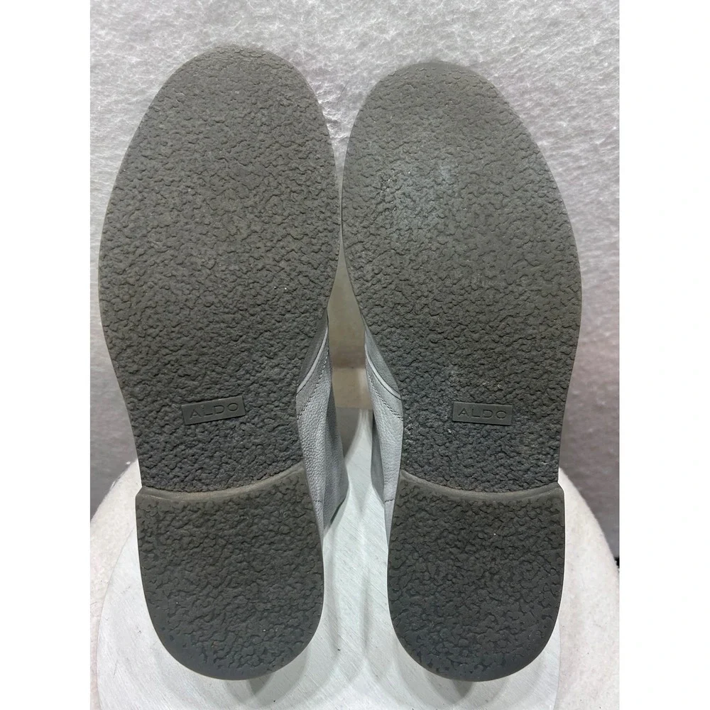Aldo Mens Grey Leather Chukka Boots Lace Up Ankle Shoes Size 13 US 46 EUR